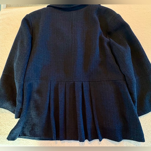 MetroStyle Textured Navy Blue Jacket Peter Pan Collar Toggle Size 18 - Picture 10 of 12